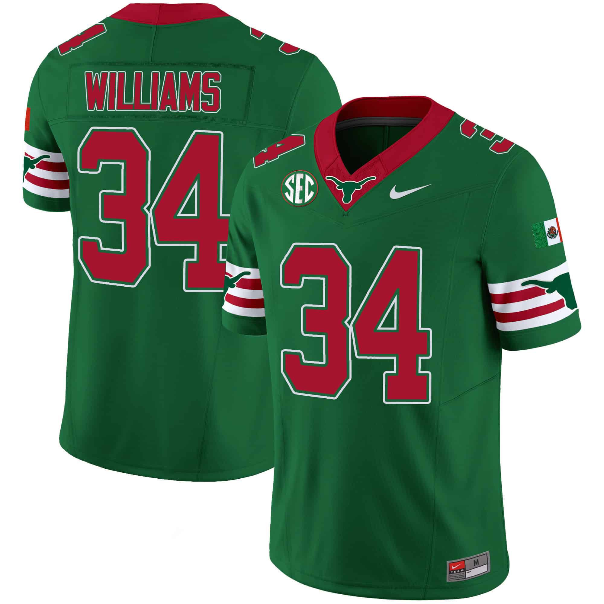 Men Texas Longhorns #34 Williams Green 2024 Nike Mexico SEC Patch Vapor NCAA Jersey->indianapolis colts->NFL Jersey